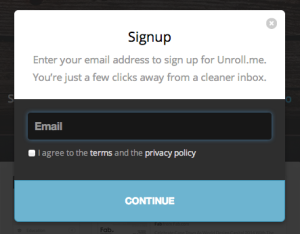 unroll.me signup